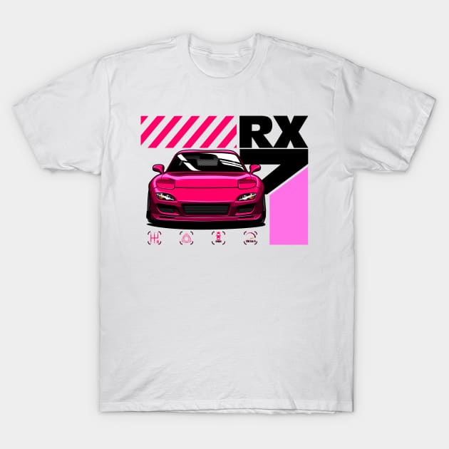 Mazda Rx7 Front Magenta T-Shirt by aredie19